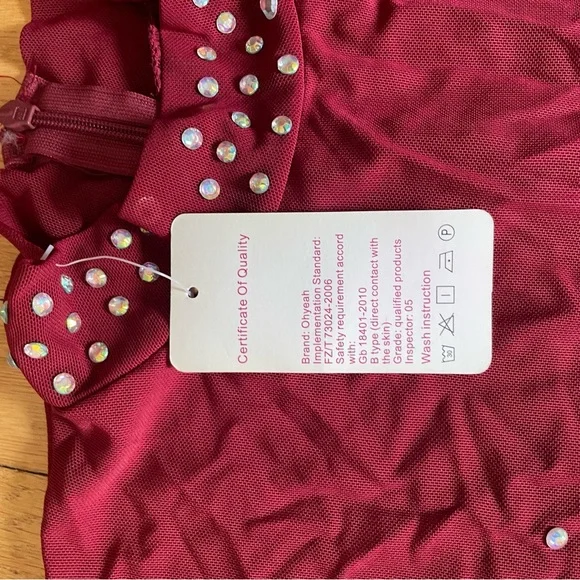Red Rhinestone Bodysuit - Picture 5 of 9
